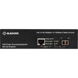 Black Box 10/100/1000B-T PoE PSE To 1000B-X Media Converter — LPS500A-MM-LC-R3