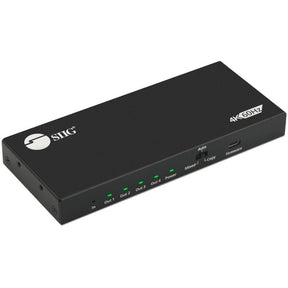 SIIG 4 Port HDMI 2.0 4K 60Hz HDR Splitter with EDID and Downscaling Feature — CE-H26C11-S1