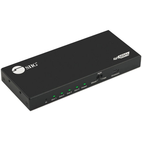 SIIG 4 Port HDMI 2.0 4K 60Hz HDR Splitter with EDID and Downscaling Feature — CE-H26C11-S1