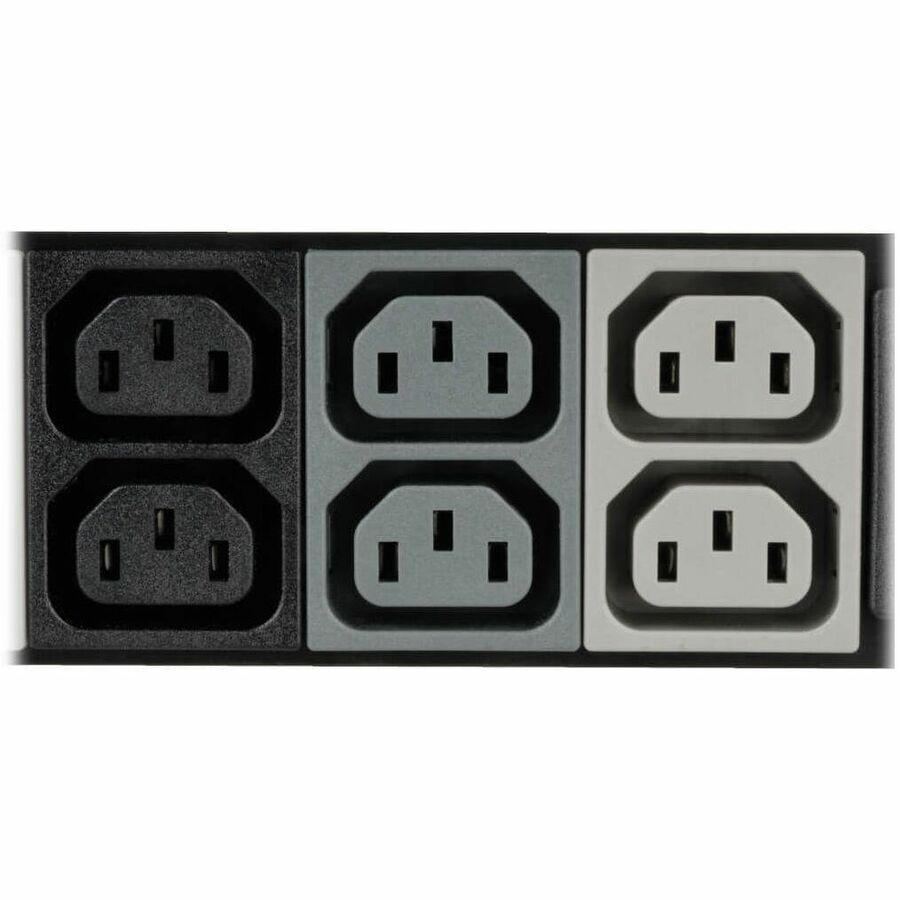 Eaton Tripp Lite Series 8.6kW 208/120V 3-Phase Basic PDU - 48 Outlets (36 C13, 6 C19, 6 5-15/20R), L21-30P Input, 6 ft. Cord, 70 in. 0U Rack — PDU3V6L2130