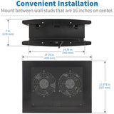 Eaton Tripp Lite Series Network Closet Exhaust Fan, 475 CFM, NEMA 5-15P Input, Black — SRCLOSETFAN