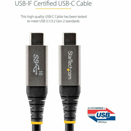StarTech.com 3ft 1m USB C Cable 10Gbps, USB-IF Certified USB-C Cable, USB 3.1 Type-C Cable, 5A/100W PD, DP Alt Mode, USB C Cord — USB31CCV1M
