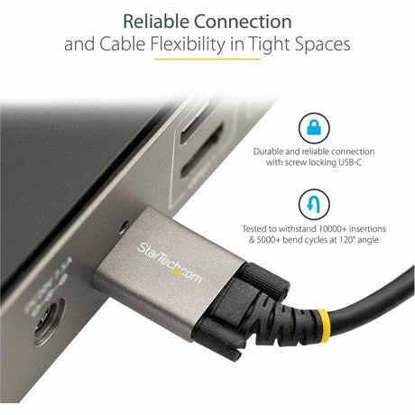 StarTech.com 3ft 1m Side Screw Locking USB C Cable 10Gbps, USB 3.1 Type-C Cable, 5A/100W PD, DP Alt Mode, Dual Screw Lock USB-C Cord — USB31CCSLKV1M