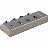 StarTech.com 4-Port Self-Powered USB-C Hub with Individual On/Off Switch, Desktop/Laptop USB-C to USB-A Hub, USB Type C Hub w/Power Supply — 5G4AIBS-USB-HUB-NA