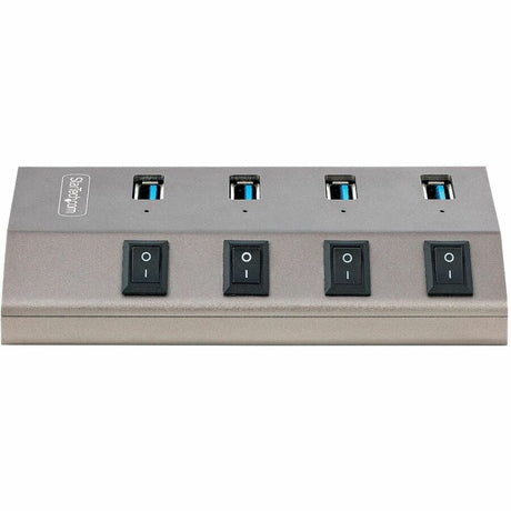 StarTech.com 4-Port Self-Powered USB-C Hub with Individual On/Off Switch, Desktop/Laptop USB-C to USB-A Hub, USB Type C Hub w/Power Supply — 5G4AIBS-USB-HUB-NA
