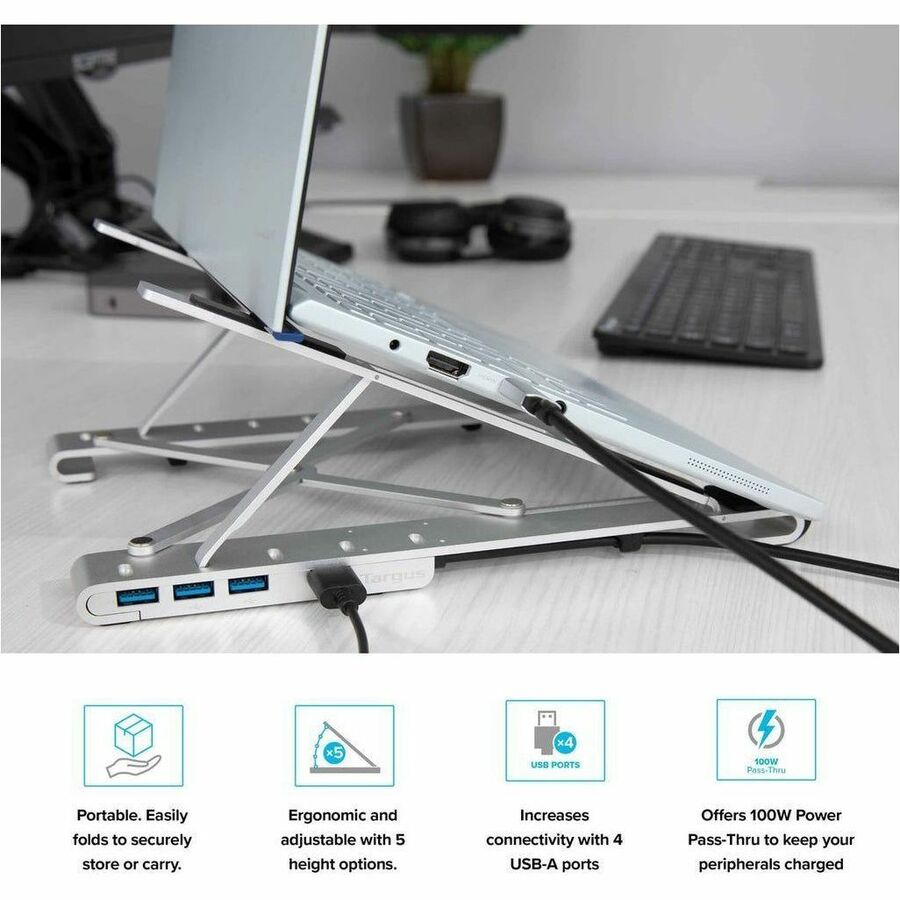 Targus Portable Stand with Integrated USB-A Hub — AWU100205GL