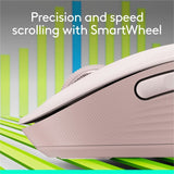 Logitech Signature M650 Wireless Mouse - For Small to Medium Sized Hands, 2-Year Battery, Silent Clicks, Rose — 910-006251