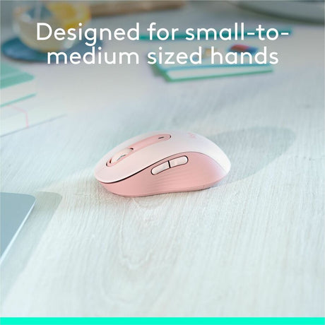 Logitech Signature M650 Wireless Mouse - For Small to Medium Sized Hands, 2-Year Battery, Silent Clicks, Rose — 910-006251