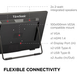 ViewSonic TD2465 24 Inch 1080p Touch Screen Monitor with Advanced Ergonomics, HDMI and USB Inputs — TD2465