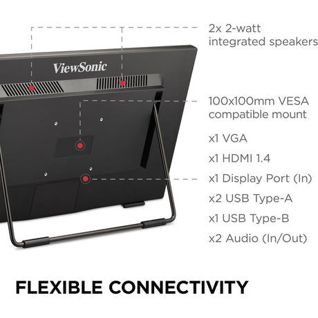 ViewSonic TD2465 24 Inch 1080p Touch Screen Monitor with Advanced Ergonomics, HDMI and USB Inputs — TD2465