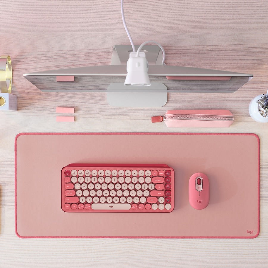 Logitech Desk Mat - Studio Series, Multifunctional Large Desk Pad, Anti-slip Base, Spill-resistant Durable Design, Darker Rose — 956-000048