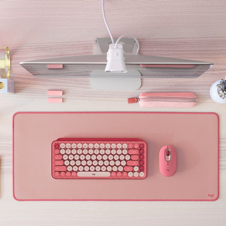 Logitech Desk Mat - Studio Series, Multifunctional Large Desk Pad, Anti-slip Base, Spill-resistant Durable Design, Darker Rose — 956-000048
