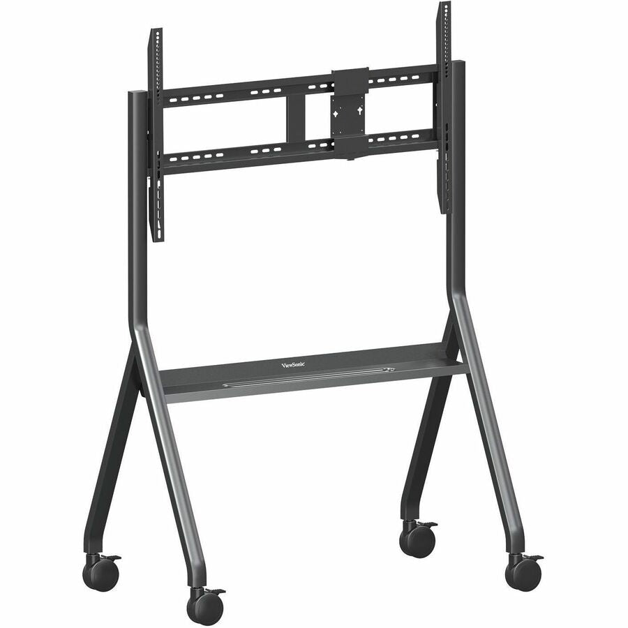 ViewSonic VB-STND-009 Slim Mobile TV Cart for 55 to 86 inch screens up to 265 lbs, VESA Pattern Compatible for 400x200 to 900x600mm, Storage Tray, and Lockable Wheels — VB-STND-009