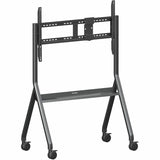ViewSonic VB-STND-009 Slim Mobile TV Cart for 55 to 86 inch screens up to 265 lbs, VESA Pattern Compatible for 400x200 to 900x600mm, Storage Tray, and Lockable Wheels — VB-STND-009