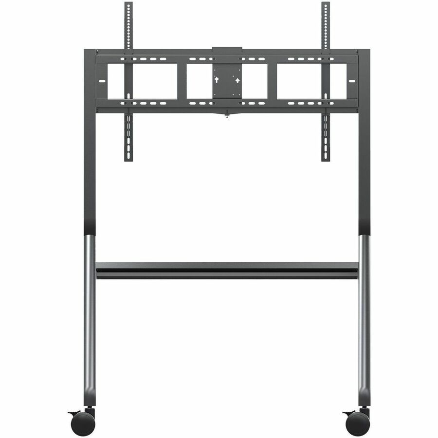 ViewSonic VB-STND-009 Slim Mobile TV Cart for 55 to 86 inch screens up to 265 lbs, VESA Pattern Compatible for 400x200 to 900x600mm, Storage Tray, and Lockable Wheels — VB-STND-009