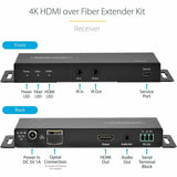 StarTech.com 4K HDMI over Fiber Extender Kit, 4K 60Hz, 3300ft (1km) Single Mode/1000ft (300m) Multimode LC Fiber Optic, HDR, IR Extender — ST121HD20FXA2