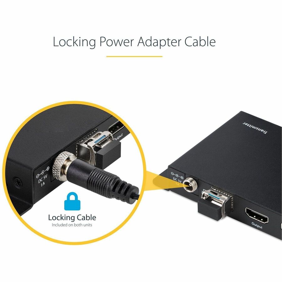 StarTech.com 4K HDMI over Fiber Extender Kit, 4K 60Hz, 3300ft (1km) Single Mode/1000ft (300m) Multimode LC Fiber Optic, HDR, IR Extender — ST121HD20FXA2