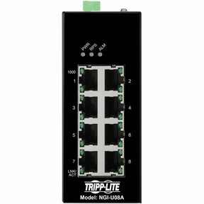 Eaton Tripp Lite Series 8-Port Unmanaged Industrial Gigabit Ethernet Switch - 10/100/1000 Mbps, Ruggedized, -40&deg; to 75&deg;C, EIP QoS, DIN Mount, TAA — NGI-U08A