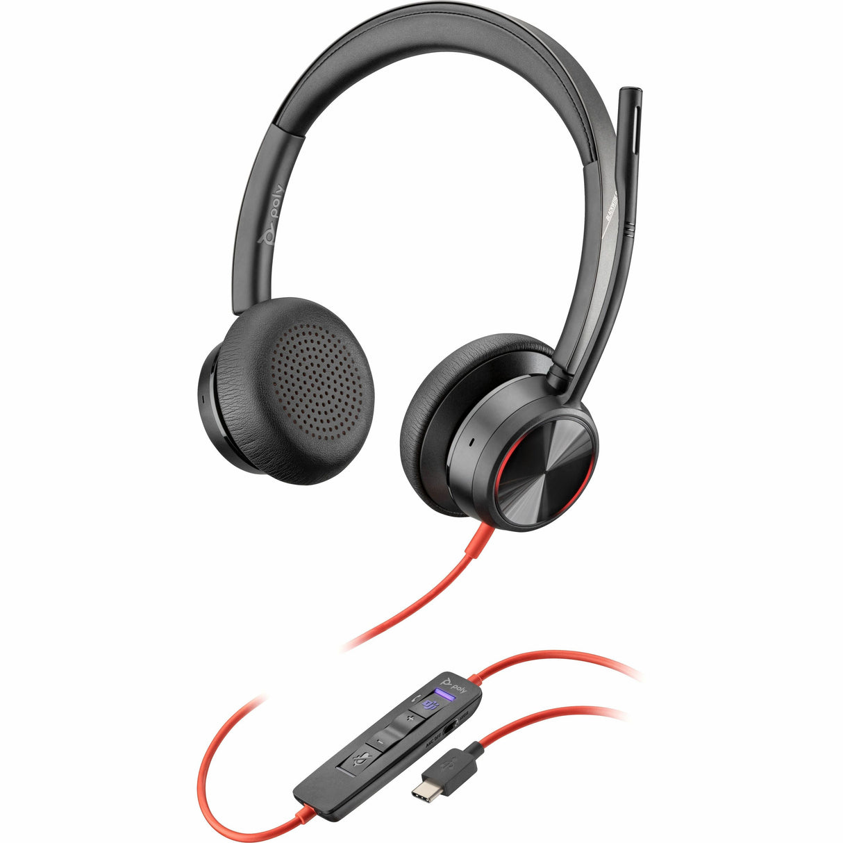 Poly Blackwire 8225 Microsoft Teams Certified Headset +USB-C/A Adapter TAA — 7E2K8AA#ABA