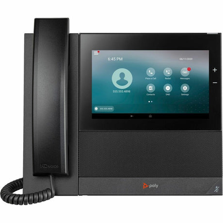 Poly CCX 600 IP Phone - Corded - Corded/Cordless - Bluetooth, Wi-Fi - Desktop - Black — 82Z85AA