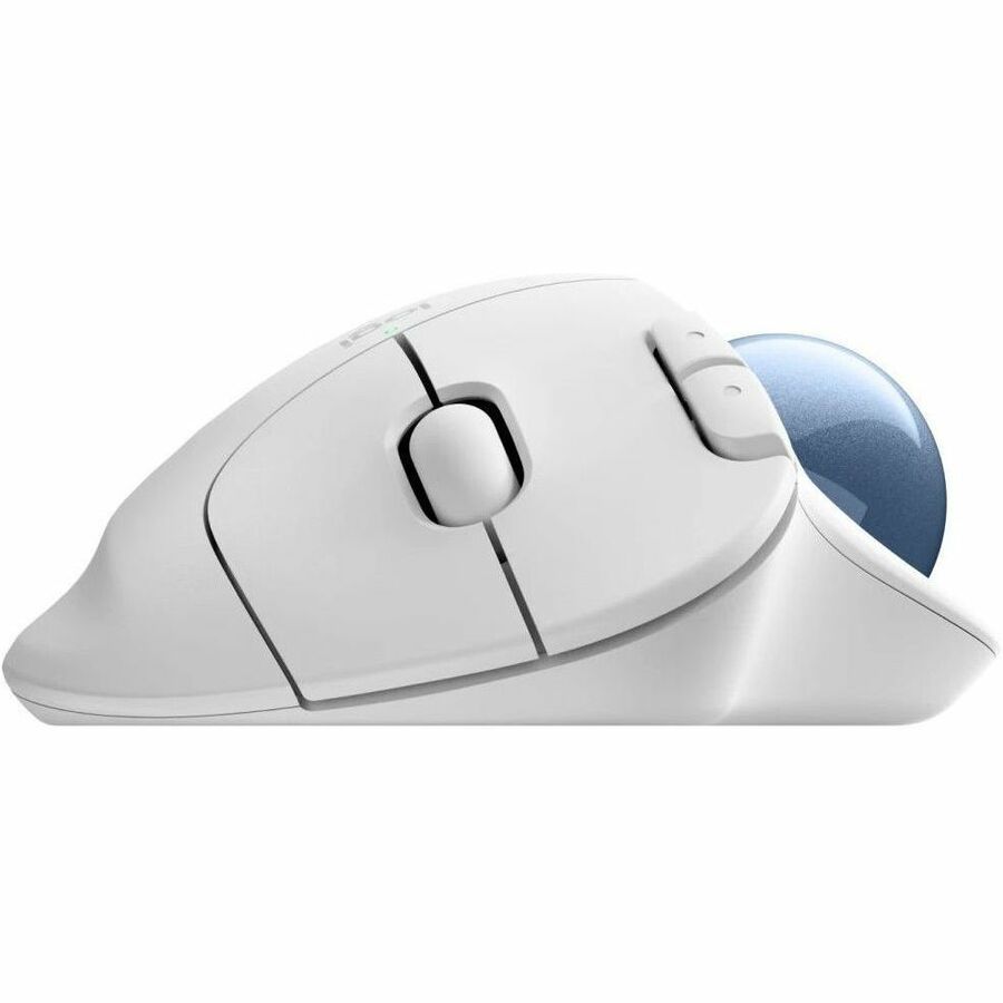 Logitech ERGO M575S Wireless Trackball Mouse, Wireless Ergonomic Mouse With Bluetooth and Encrypted Dongle, Comfortable Thumb Control, Precise and Smooth Tracking, for PC/Mac (Off-white+Blue Ball) — 910-007028