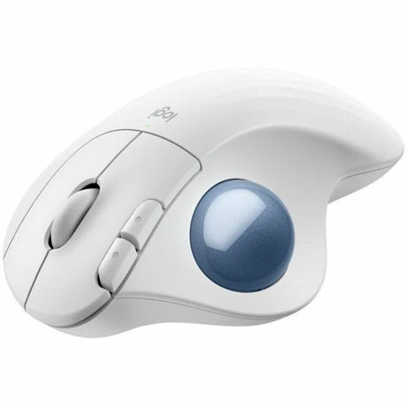 Logitech ERGO M575S Wireless Trackball Mouse, Wireless Ergonomic Mouse With Bluetooth and Encrypted Dongle, Comfortable Thumb Control, Precise and Smooth Tracking, for PC/Mac (Off-white+Blue Ball) — 910-007028