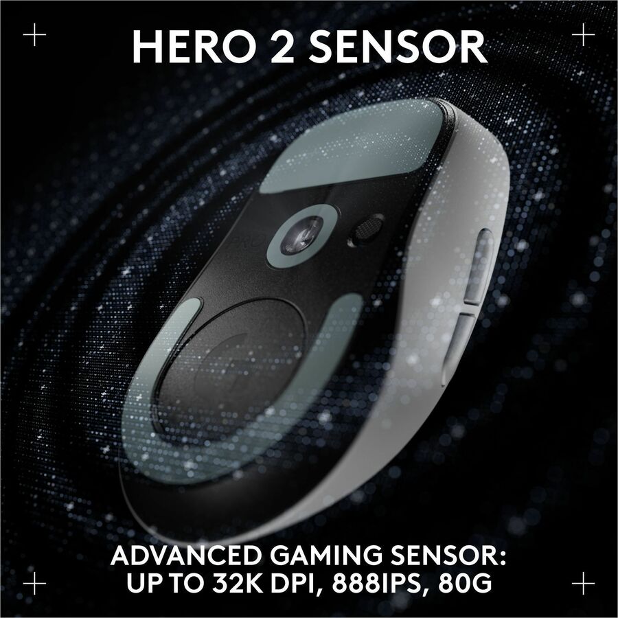 Logitech G PRO X SUPERLIGHT 2 DEX LIGHTSPEED Wireless Gaming Mouse, 60g Pro-Grade Lightweight Mouse With 5 Programmable Buttons, 32k DPI Sensor, USB-C Charging, for PC/Mac - White — 910-007363