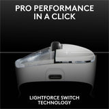 Logitech G PRO X SUPERLIGHT 2 DEX LIGHTSPEED Wireless Gaming Mouse, 60g Pro-Grade Lightweight Mouse With 5 Programmable Buttons, 32k DPI Sensor, USB-C Charging, for PC/Mac - White — 910-007363