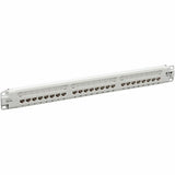 Eaton Tripp Lite Series 24-Port Cat6 Patch Panel - 4PPoE Compliant, 110/Krone, 568A/B, RJ45 Ethernet, 1U Rack-Mount, White, TAA — N252-P24-WH