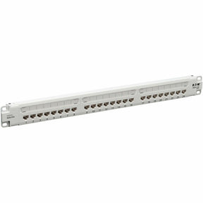 Eaton Tripp Lite Series 24-Port Cat6 Patch Panel - 4PPoE Compliant, 110/Krone, 568A/B, RJ45 Ethernet, 1U Rack-Mount, White, TAA — N252-P24-WH