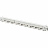 Eaton Tripp Lite Series 24-Port Cat6 Patch Panel - 4PPoE Compliant, 110/Krone, 568A/B, RJ45 Ethernet, 1U Rack-Mount, White, TAA — N252-P24-WH
