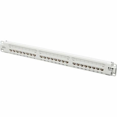 Eaton Tripp Lite Series 24-Port Cat6 Patch Panel - 4PPoE Compliant, 110/Krone, 568A/B, RJ45 Ethernet, 1U Rack-Mount, White, TAA — N252-P24-WH