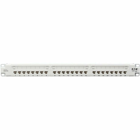 Eaton Tripp Lite Series 24-Port Cat6 Patch Panel - 4PPoE Compliant, 110/Krone, 568A/B, RJ45 Ethernet, 1U Rack-Mount, White, TAA — N252-P24-WH