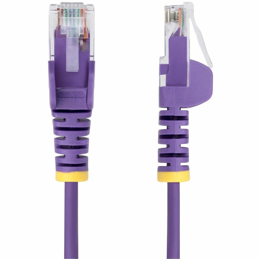 StarTech.com 50ft Purple Slim CAT6 Ethernet Cable, Slim Snagless RJ45, UTP, LSZH, 28AWG Bare Copper, Slim Network Patch Cord, Fluke Tested — N6PAT50PLS