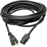 Eaton Tripp Lite Series Hospital-Grade Power Cord, NEMA 5-15P to C13 - Green Dot, 15A, 125V, 14 AWG, 25 ft. (7.62 m), Black — P006-025-HG15