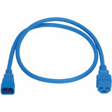 Eaton Tripp Lite Series Power Cord, C14 to C21 - Heavy-Duty, 15A, 250V, 14 AWG, 2 ft. (0.6 m), Blue — P037-002-ABL
