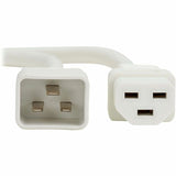 Eaton Tripp Lite Series Power Cord, C20 to C21 - Heavy-Duty, 20A, 250V, 12 AWG, 3 ft. (0.9 m), White — P035-003-AWH