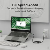 Plugable USB C to USB C Cable, 240W USB C Charging Cable 20Gbps, 4K 120Hz, 8K 60Hz — USBC-240W-1M