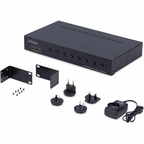 StarTech.com 8-Port HDMI KVM Switch with 1U Rack Mount Kit, 4K 60Hz HDMI 2.0, Push-Button & Hotkey Switching, TAA Compliant — R8AH202-KVM-SWITCH