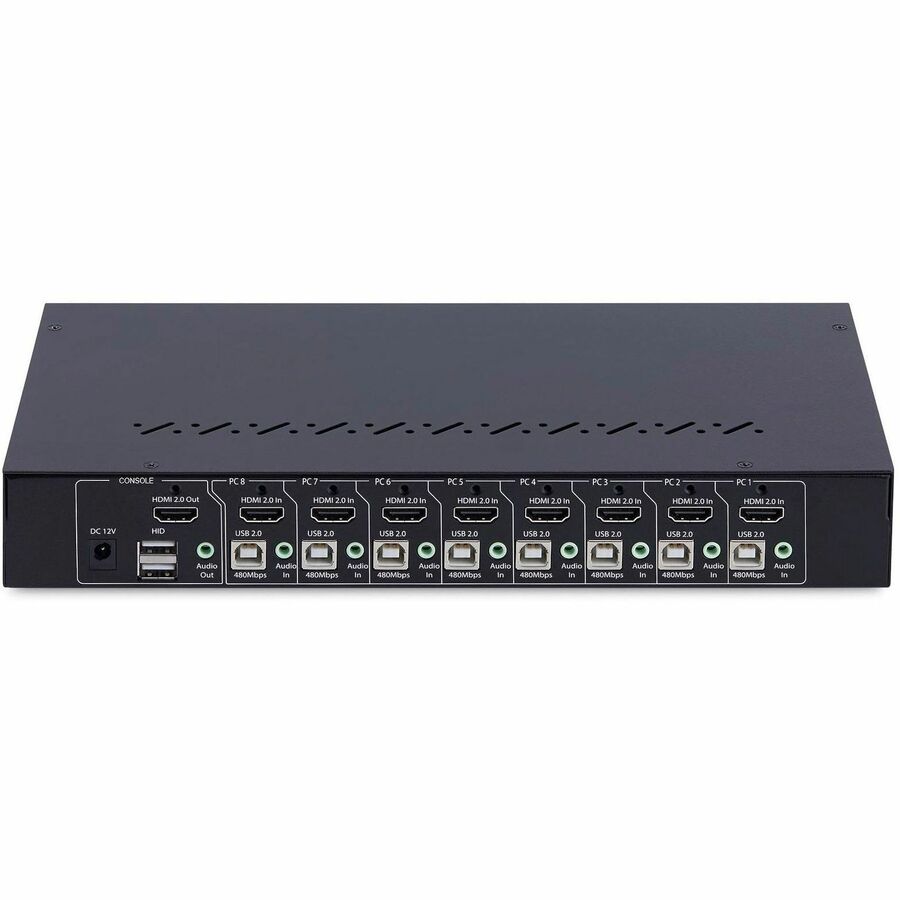 StarTech.com 8-Port HDMI KVM Switch with 1U Rack Mount Kit, 4K 60Hz HDMI 2.0, Push-Button & Hotkey Switching, TAA Compliant — R8AH202-KVM-SWITCH