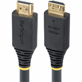 StarTech.com 20ft (6m) Active High Speed HDMI Cable with Gripping Connectors, 4K 60Hz/1440p 144Hz 18Gbps, UHD HDMI 2.0 Cord, TPE Jacket — HDMI2-CABLE-GRIP-20F