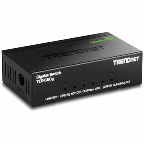 TRENDnet 5-Port Mini Gigabit Switch, TEG-S50g, GREENnet Technology, NDAA + TAA Compliant, Desktop Metal Ethernet Network Switch, 5 x Gigabit Ports, Fanless, Lifetime Protection, Black — TEG-S50G