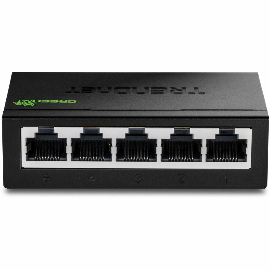 TRENDnet 5-Port Mini Gigabit Switch, TEG-S50g, GREENnet Technology, NDAA + TAA Compliant, Desktop Metal Ethernet Network Switch, 5 x Gigabit Ports, Fanless, Lifetime Protection, Black — TEG-S50G