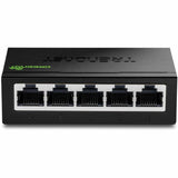 TRENDnet 5-Port Mini Gigabit Switch, TEG-S50g, GREENnet Technology, NDAA + TAA Compliant, Desktop Metal Ethernet Network Switch, 5 x Gigabit Ports, Fanless, Lifetime Protection, Black — TEG-S50G