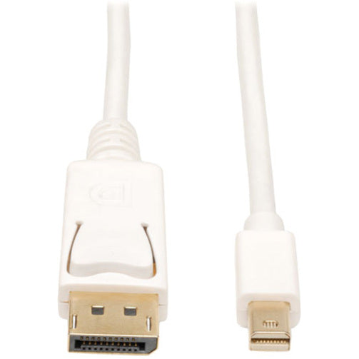 Eaton Tripp Lite Series Mini DisplayPort to DisplayPort Adapter Cable, 4K 60Hz (M/M), DP Latching Connector, White, 6 ft. (1.8 m) — P583-006