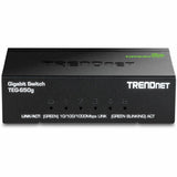 TRENDnet 5-Port Mini Gigabit Switch, TEG-S50g, GREENnet Technology, NDAA + TAA Compliant, Desktop Metal Ethernet Network Switch, 5 x Gigabit Ports, Fanless, Lifetime Protection, Black — TEG-S50G