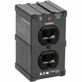 Eaton Tripp Lite Series Isobar 2-Outlet Surge Protector, Direct Plug-In, 1410 Joules, Diagnostic LEDs, Black Metal Housing — ULTRABLOK