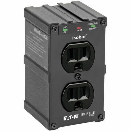 Eaton Tripp Lite Series Isobar 2-Outlet Surge Protector, Direct Plug-In, 1410 Joules, Diagnostic LEDs, Black Metal Housing — ULTRABLOK
