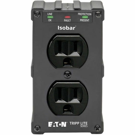 Eaton Tripp Lite Series Isobar 2-Outlet Surge Protector, Direct Plug-In, 1410 Joules, Diagnostic LEDs, Black Metal Housing — ULTRABLOK