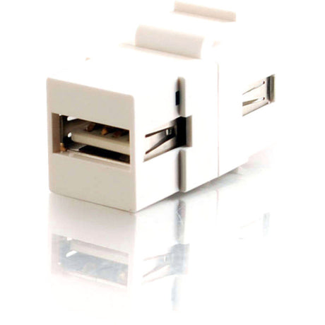 C2G Snap-In USB A/A Female Keystone Insert Module - White — 28748